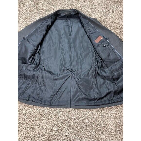 Perry Ellis Mens Two Button Suit Jacket Charcoal Lined Classic Fit Notch 42R New - Picture 3 of 11